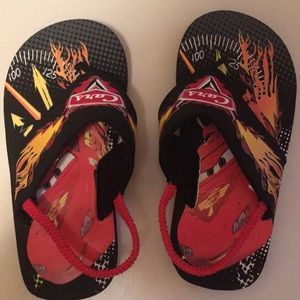Cars lightning mcqueen flip flops size 11/12 boys